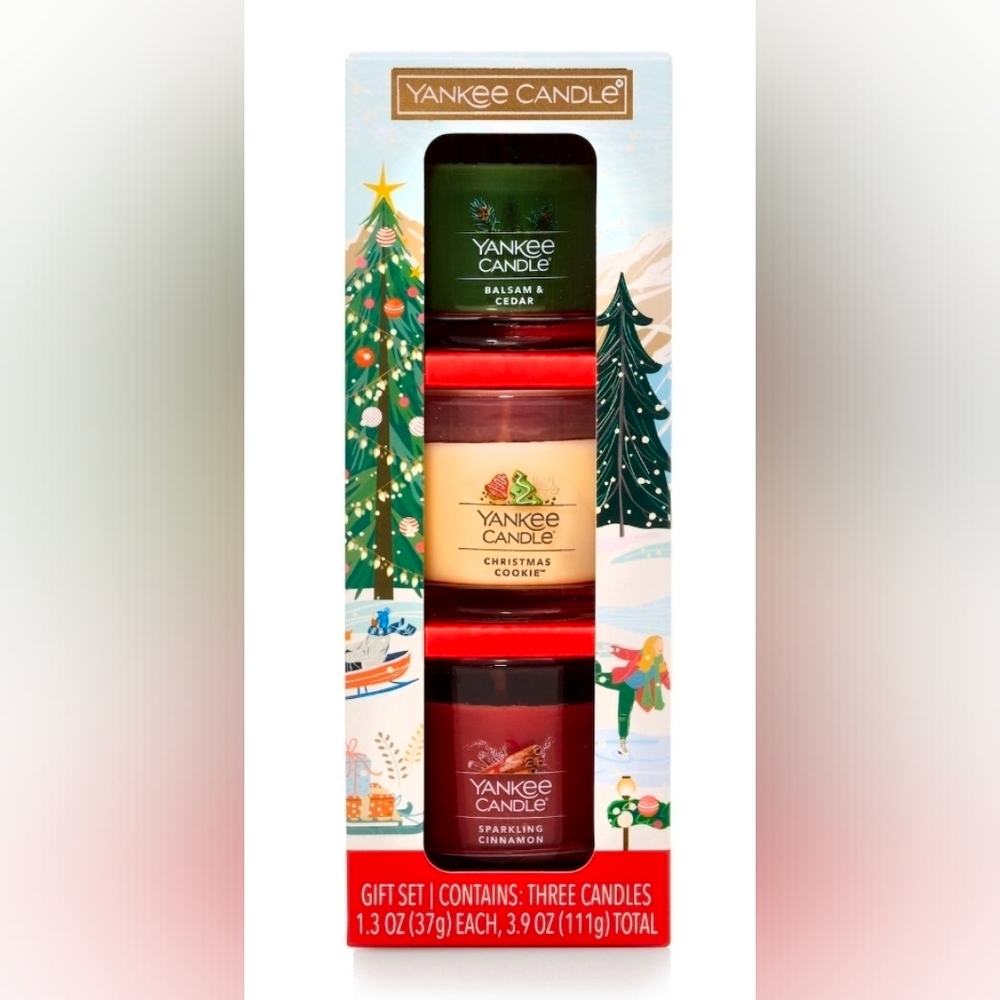 NWT Yankee Candle 3-pc. Christmas Classics Mini Candle Festive Trio Set